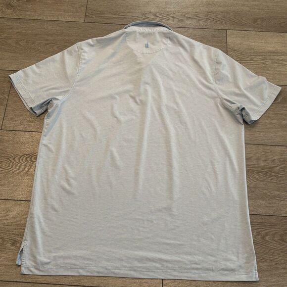 Johnnie O Polo Shirt Mens XL Blue Stripes Lightweight Athletic Golf Preppy - Picture 5 of 5